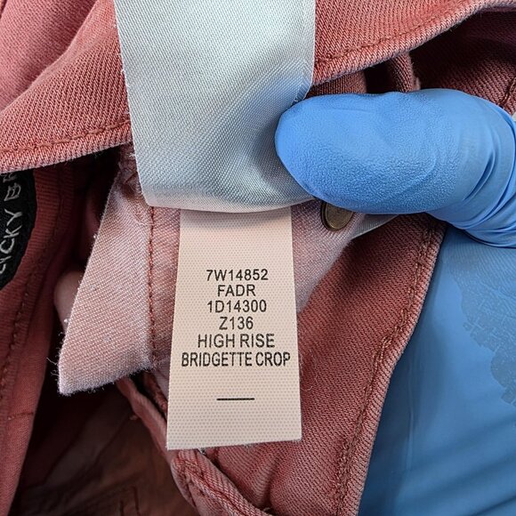 Lucky Brand High Rise Bridgette Crop Skinny Jeans Womens 00 24 Pink Button Fly - Picture 13 of 14